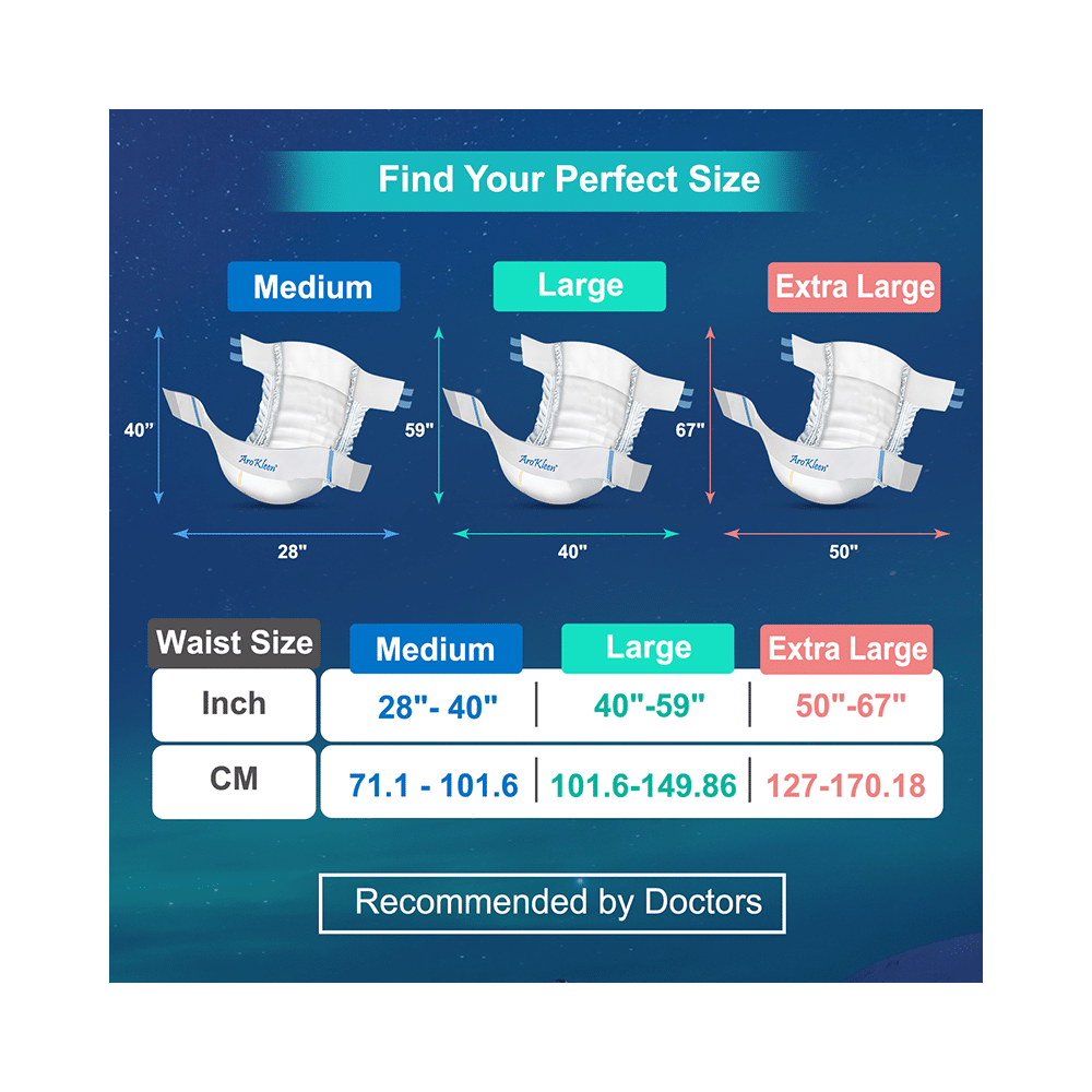 Arokleen Overnight Disposable Adult Diaper (10 Each) Large - Image 8