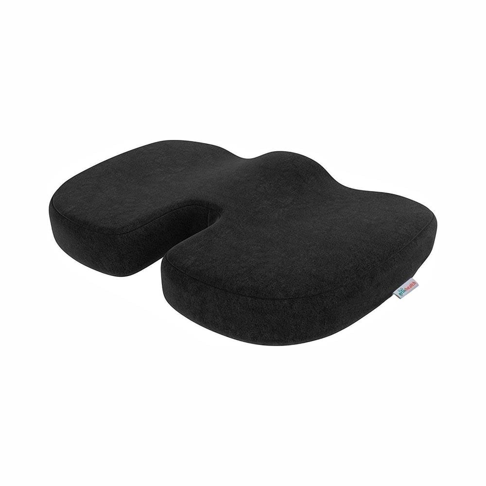 Grin Health Coccyx Seat Cushion with Memory Foam for Sciatica, Coccyx, Orthopedic, Tailbone & Back Pain Relief Grey