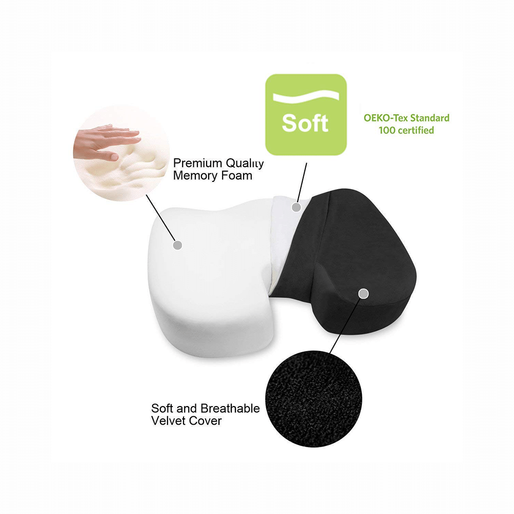 Grin Health Coccyx Seat Cushion with Memory Foam for Sciatica, Coccyx, Orthopedic, Tailbone & Back Pain Relief Grey - Image 2