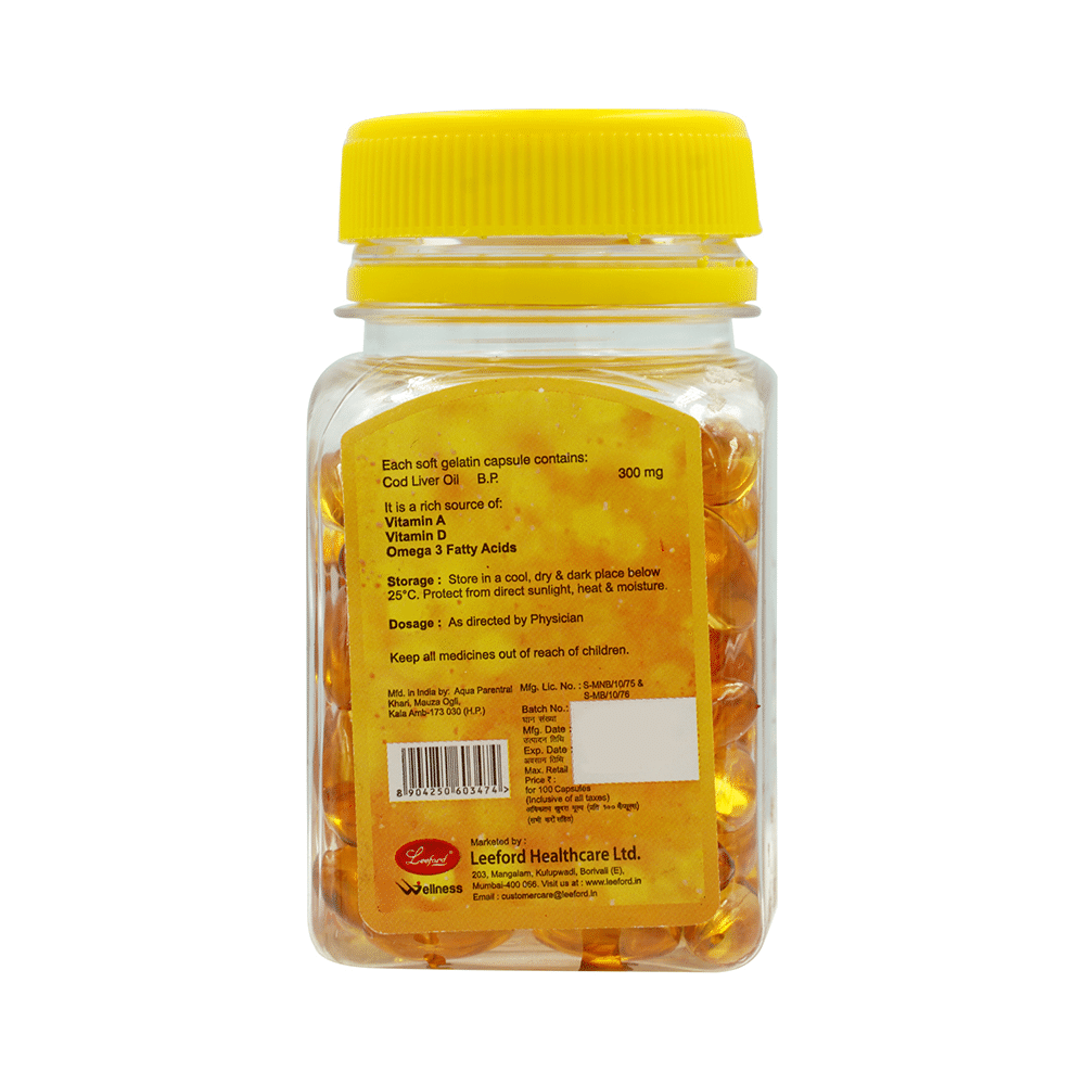 Leeford Codvel Cod Liver Oil Capsule | With Vitamin A, Vitamin D & Omega 3 for Brain Health - Image 2
