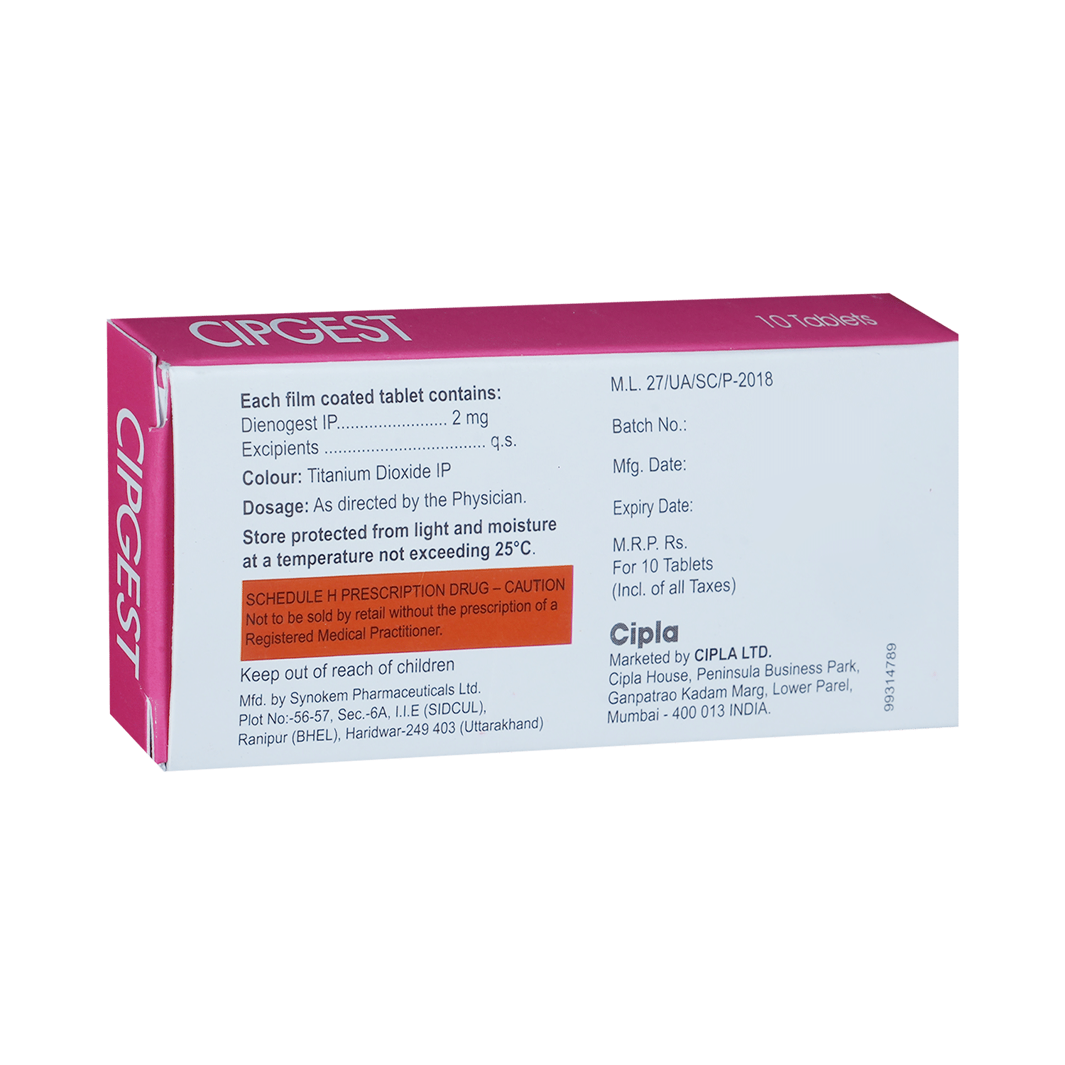 Cipgest 2mg Tablet - Image 3