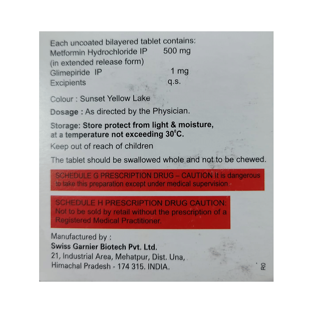 Glucorix M 1 Tablet ER - Image 2