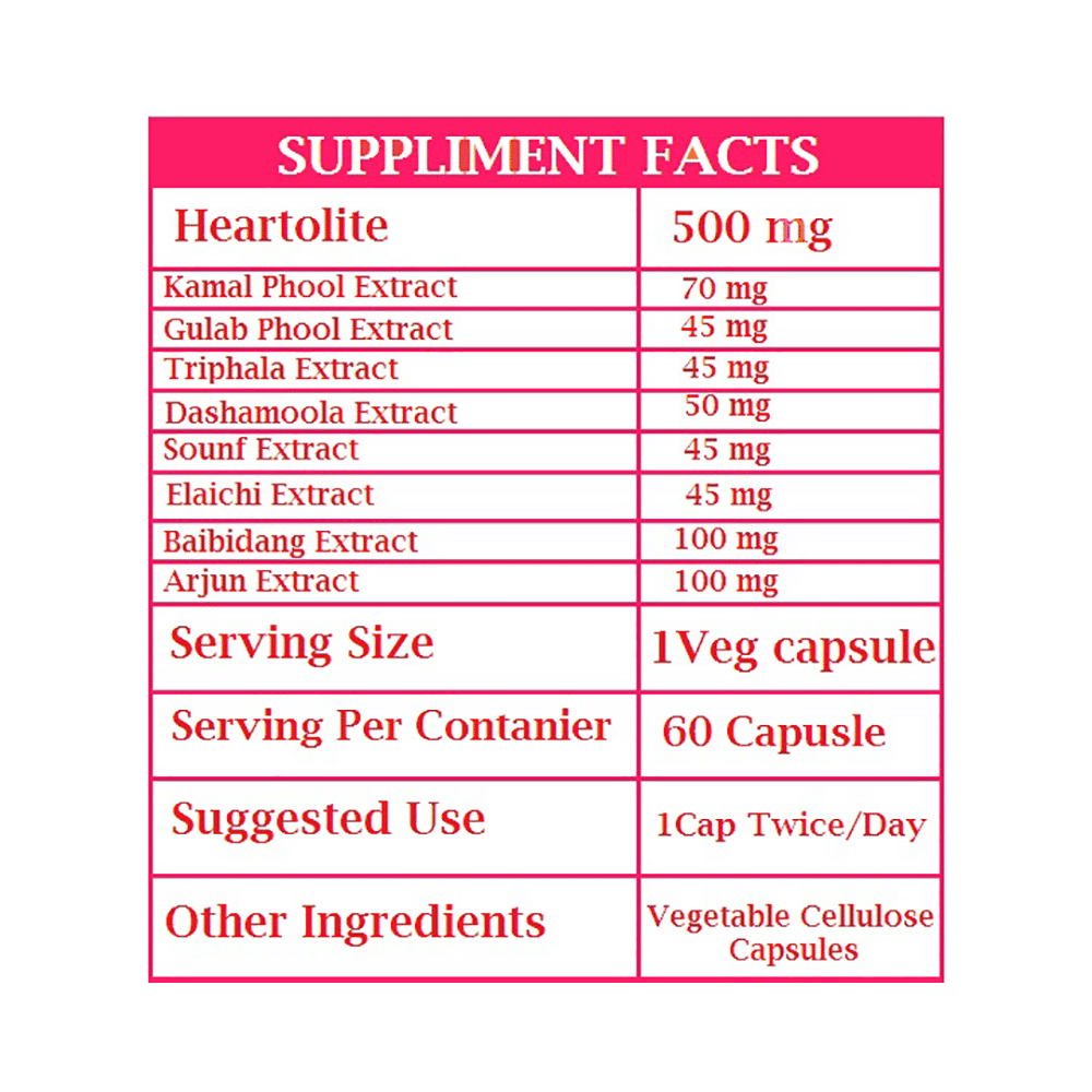 NeutraLeaf Heartolite 500mg Veg Capsules - Image 4