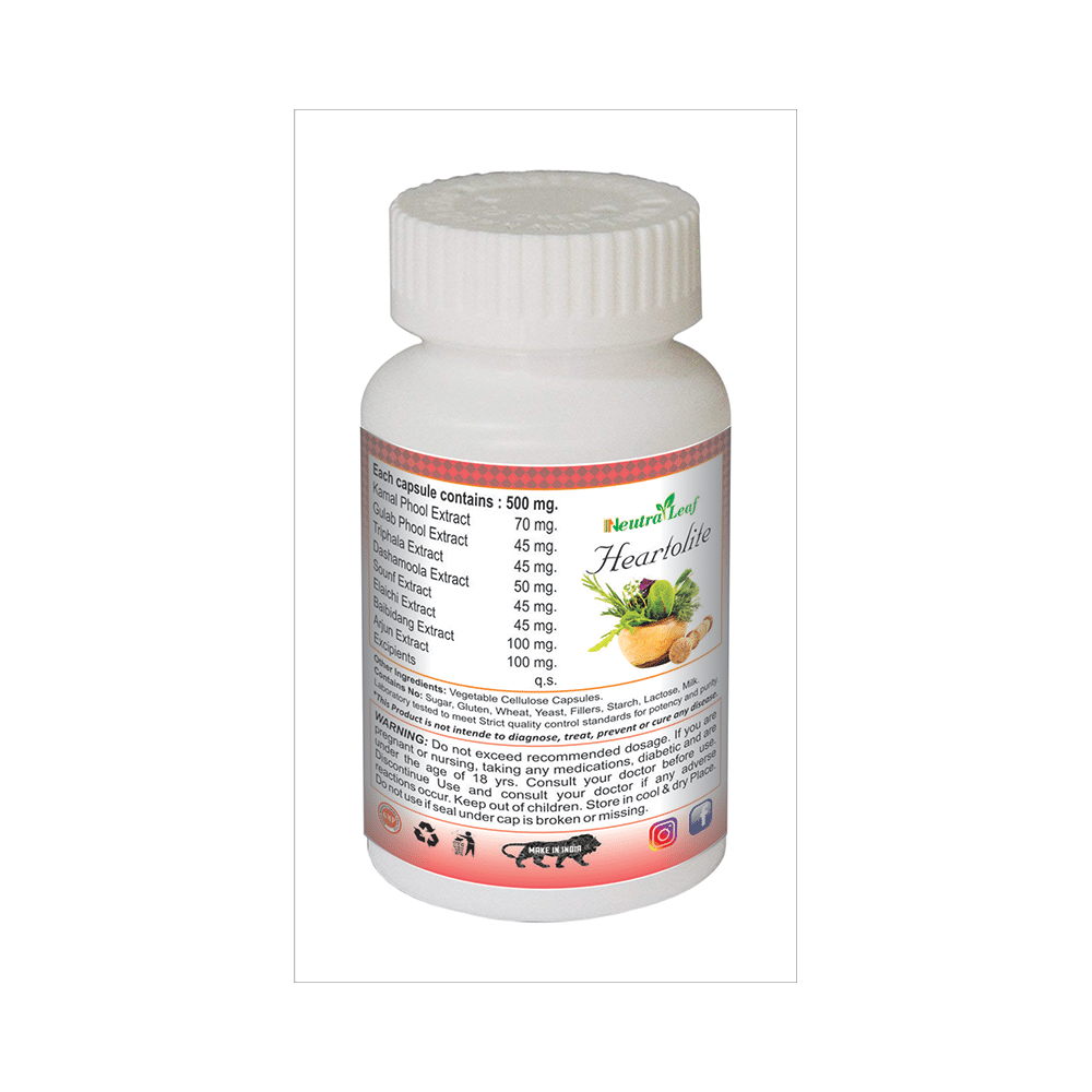 NeutraLeaf Heartolite 500mg Veg Capsules - Image 2