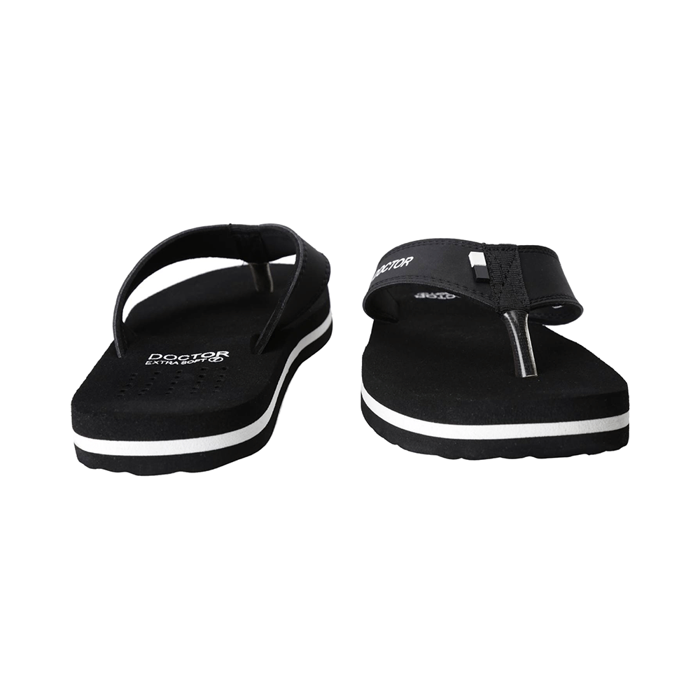 Doctor Extra Soft D24 Orthopaedic | Diabetic | Comfortable | MCR | Flip-Flop for Men Black 7 - Image 4