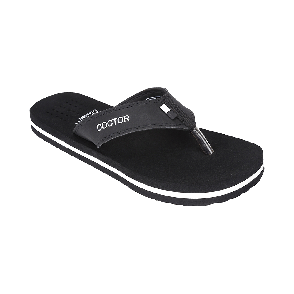 Doctor Extra Soft D24 Orthopaedic | Diabetic | Comfortable | MCR | Flip-Flop for Men Black 7 - Image 6