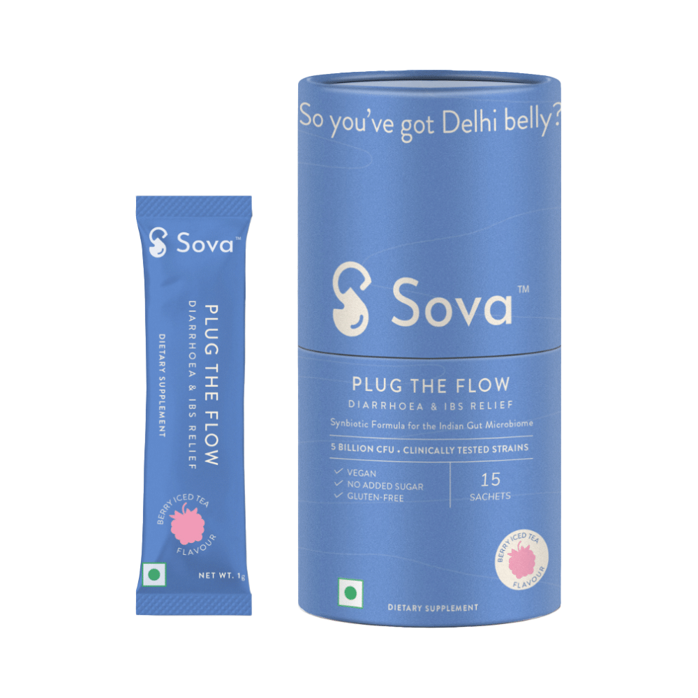 Sova Plug The Flow Sachet for Diarrhoea & Upset Stomach  (1gm Each) Berry Iced Tea - Image 6