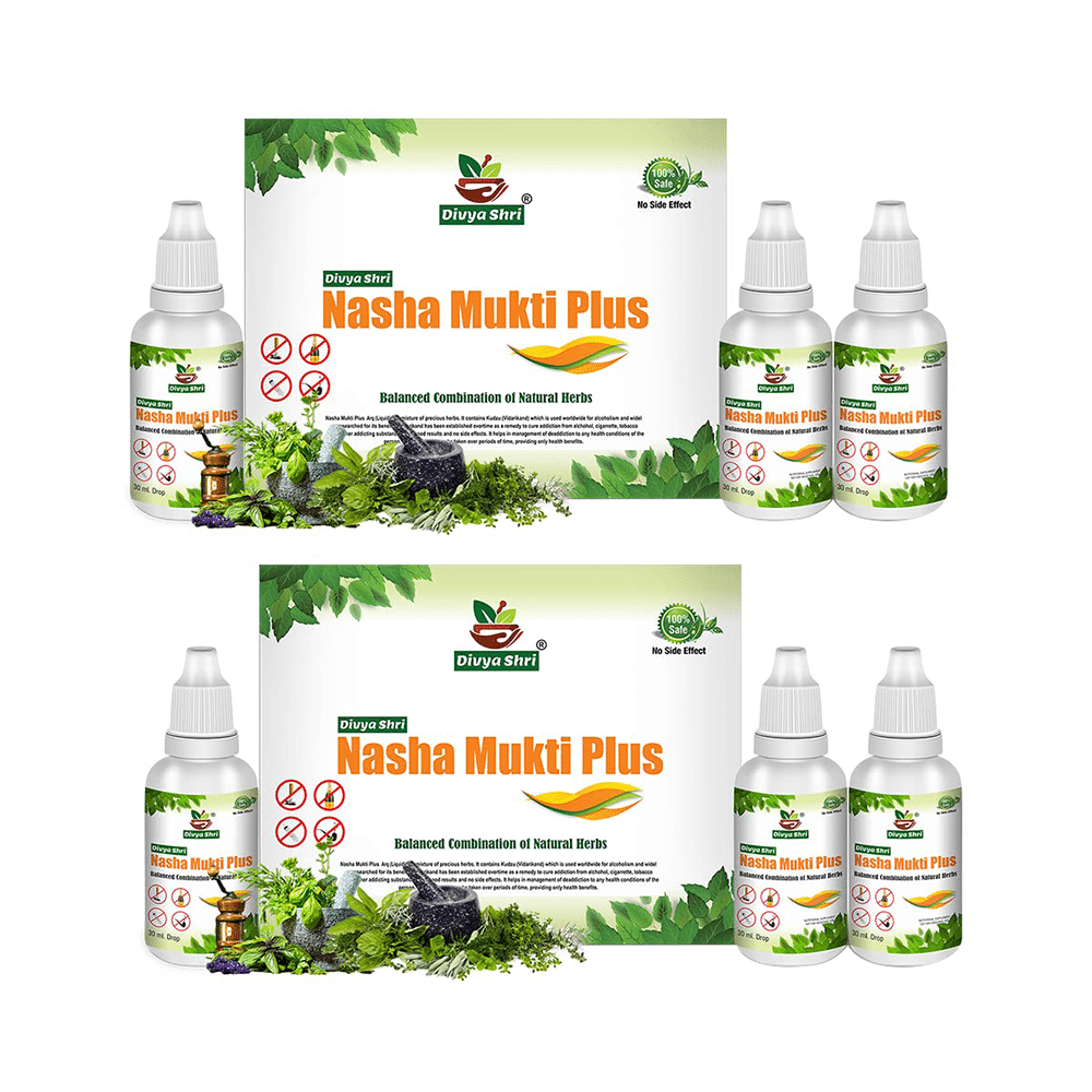 Divya Shri Nasha Mukti Plus Drop Balanced Combination of Natural Herbs (30ml Each) - Image 1