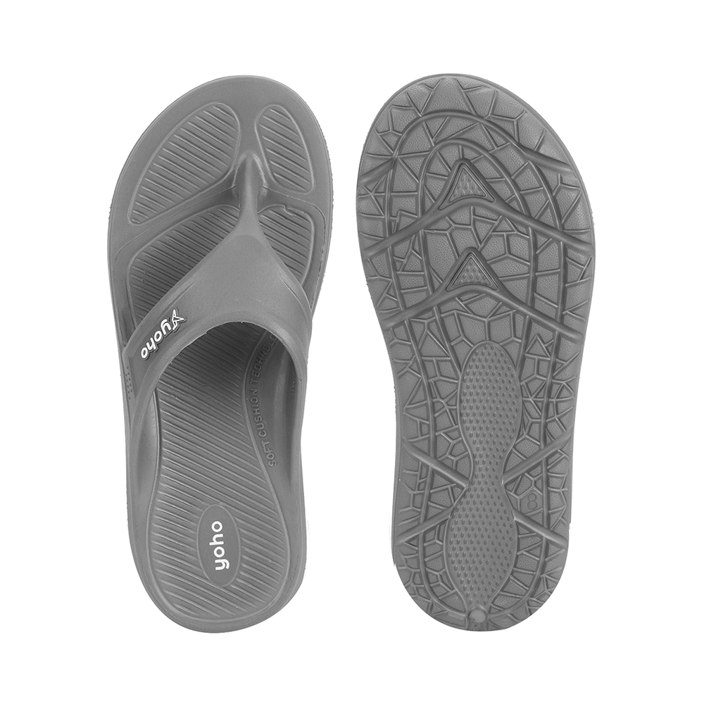 Yoho Lifestyle Acupressure Flip Flops for Men Monsoon Grey 7 - Image 6