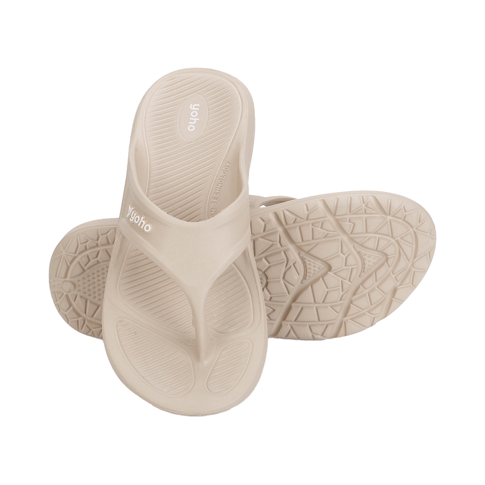 Yoho Lifestyle Acupressure Flip Flops for Men Beige 6 - Image 7