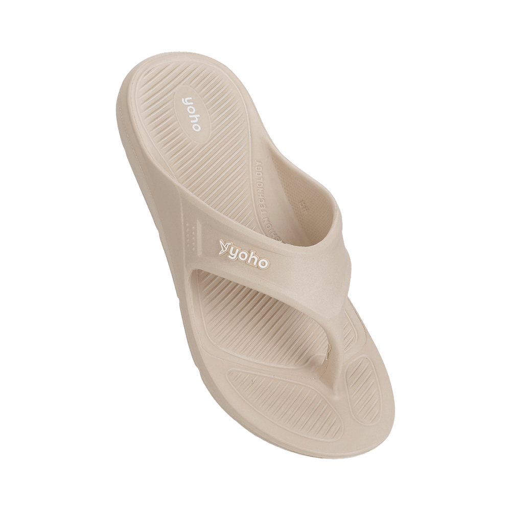 Yoho Lifestyle Acupressure Flip Flops for Men Beige 6 - Image 6