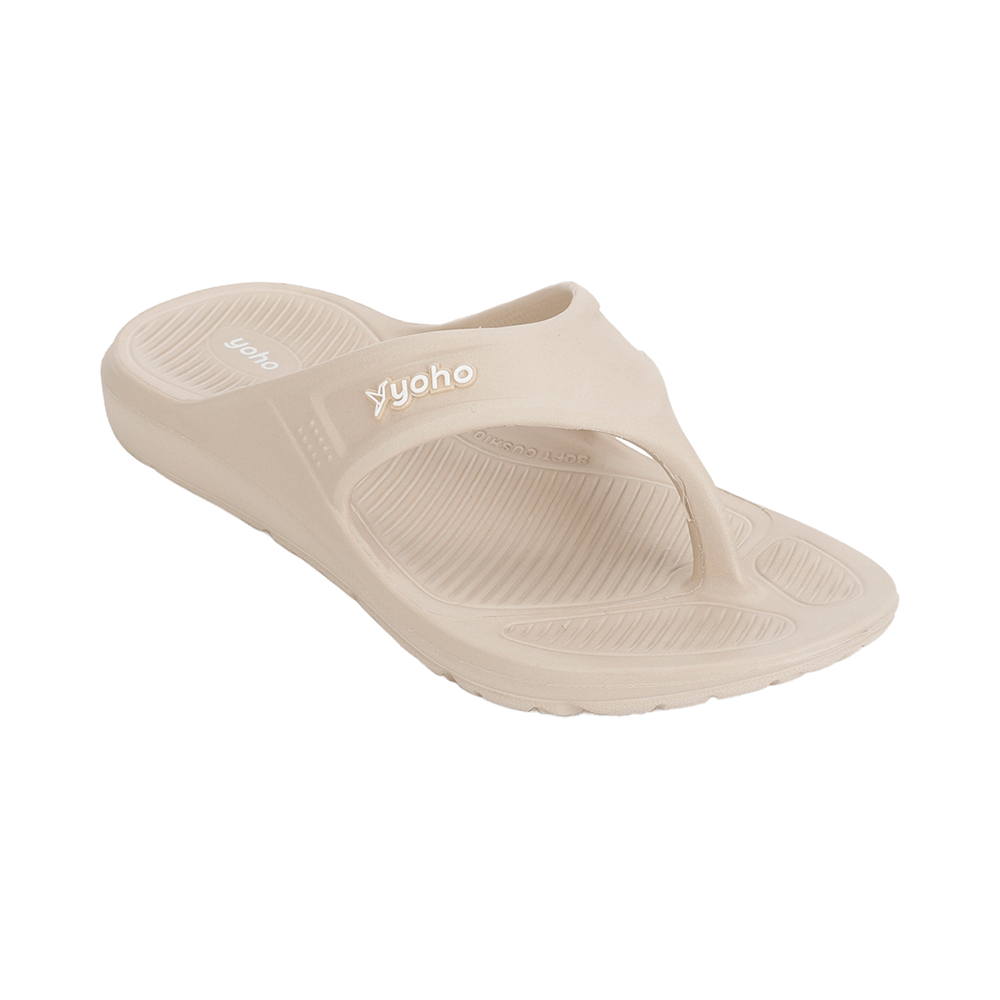 Yoho Lifestyle Acupressure Flip Flops for Men Beige 6 - Image 5