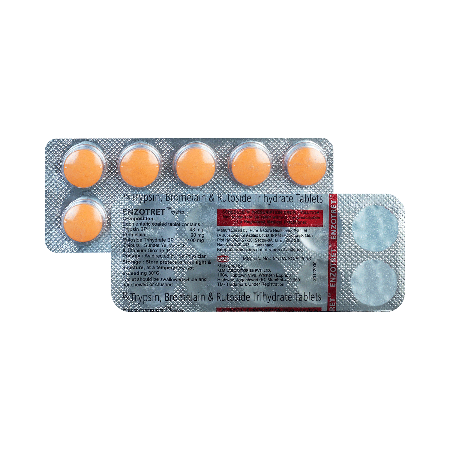 Enzotret 90mg/48mg/100mg Tablet