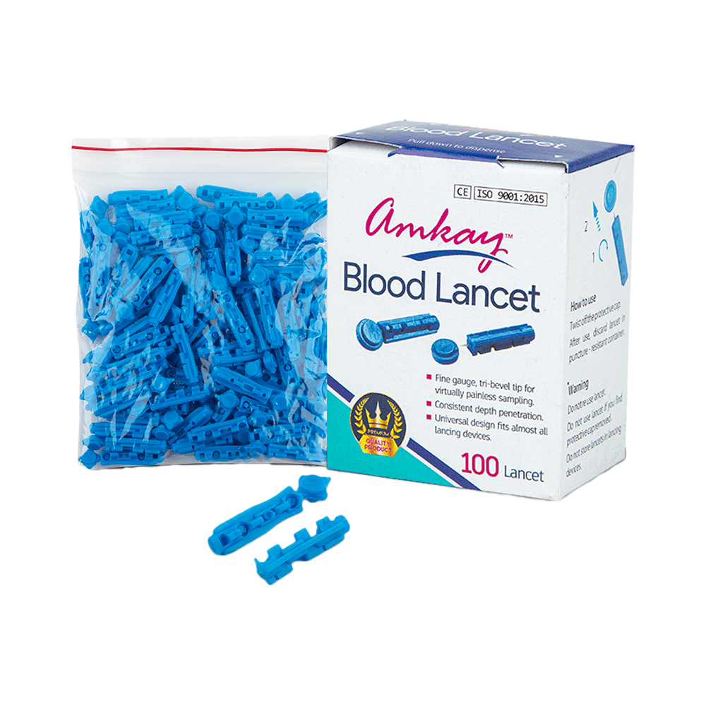 Amkay Round Blood Lancet | | Facilitates Easy Penetration | Ideal for Blood Sugar Testing | - Image 1