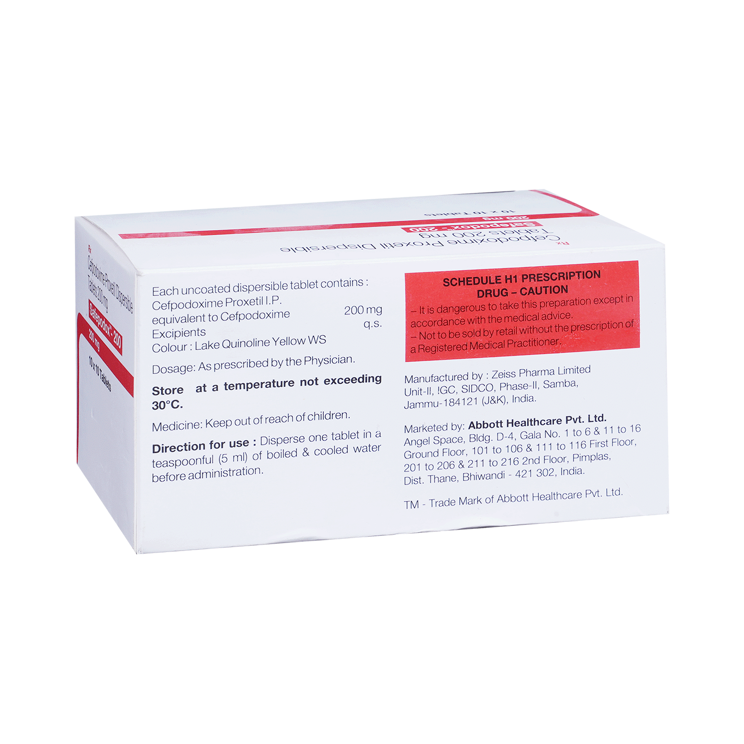 Safepodox 200mg Tablet DT - Image 3