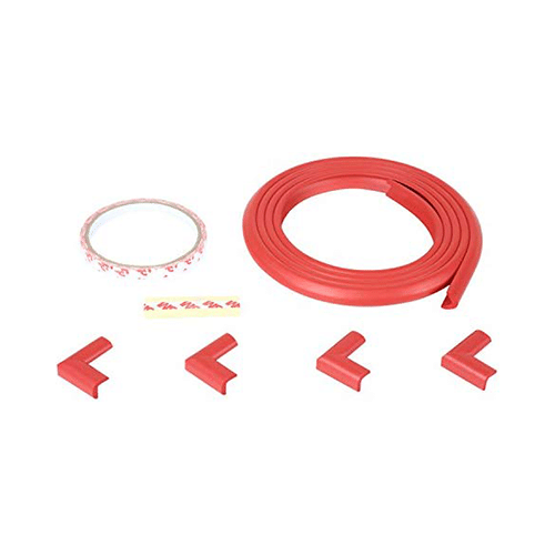 Safe-O-Kid Unique High Density L-Shaped 2mtr Long Mini 1 Edge Guard with 4 Corner Cushions Red - Image 1