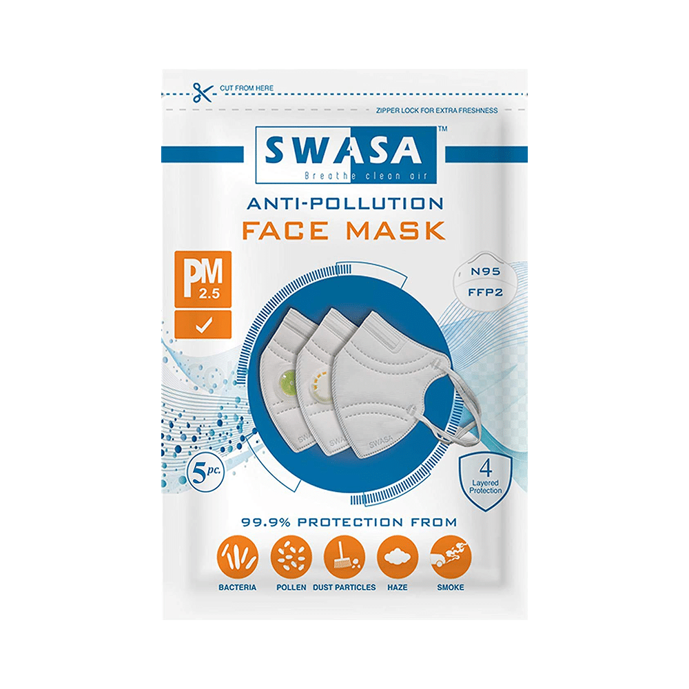 Swasa PM 2.5 N95 FFP2 Anti-Pollution Face Mask White - Image 3
