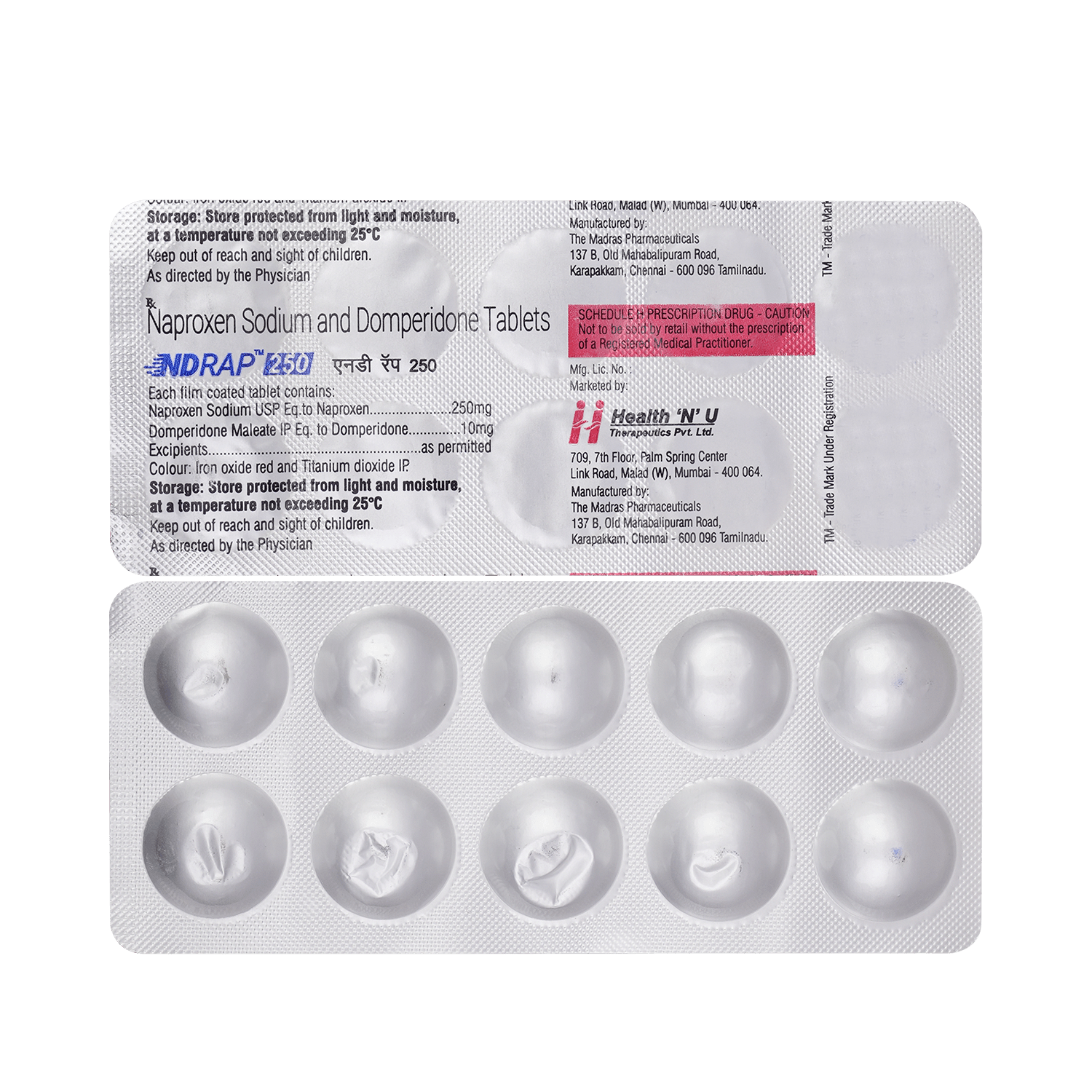 Ndrap 250mg/10mg Tablet