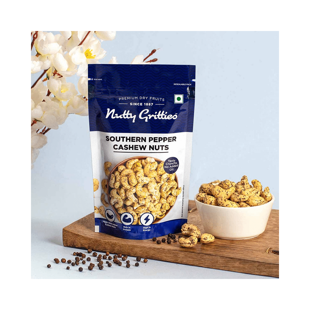 Nutty Gritties Southern Pepper Cashew Nuts (200gm Each) | Rich in Protein & Energy - Image 4