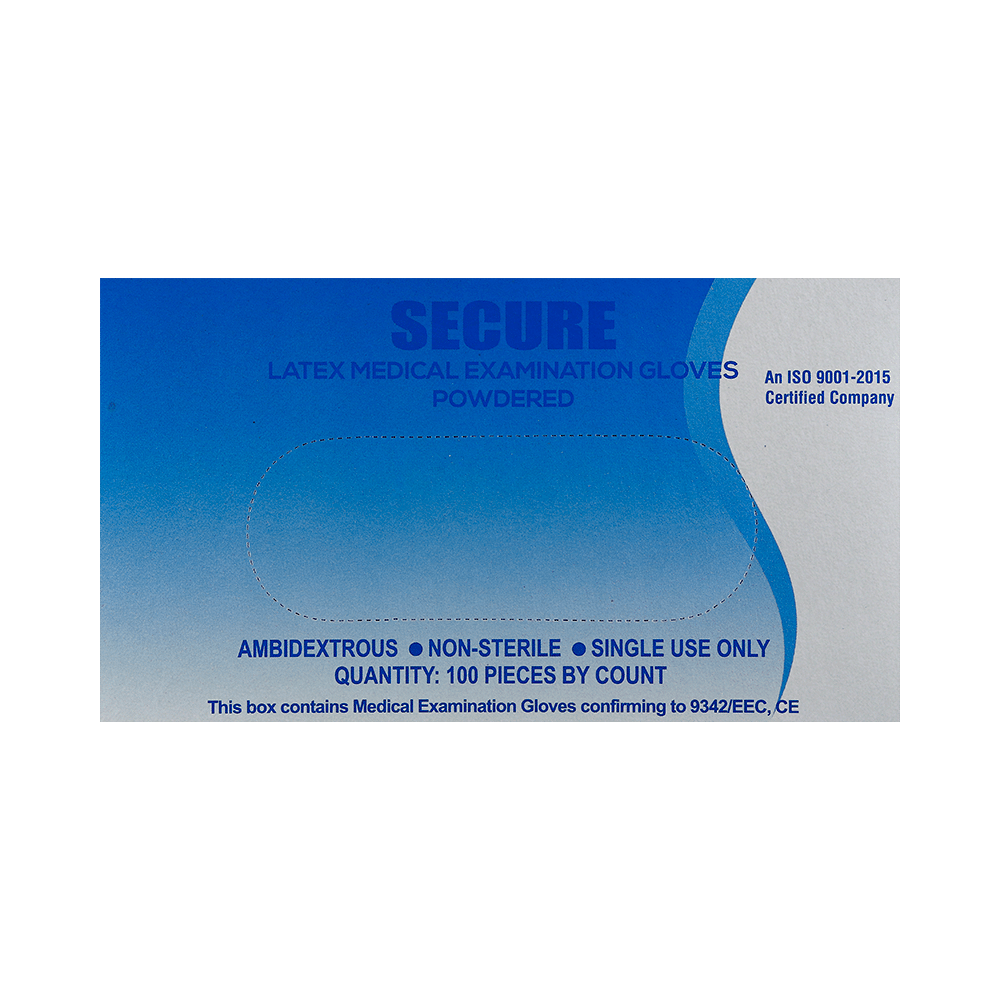 Secure Latex Medical Examinaton Glove Powdered Medium - Image 1