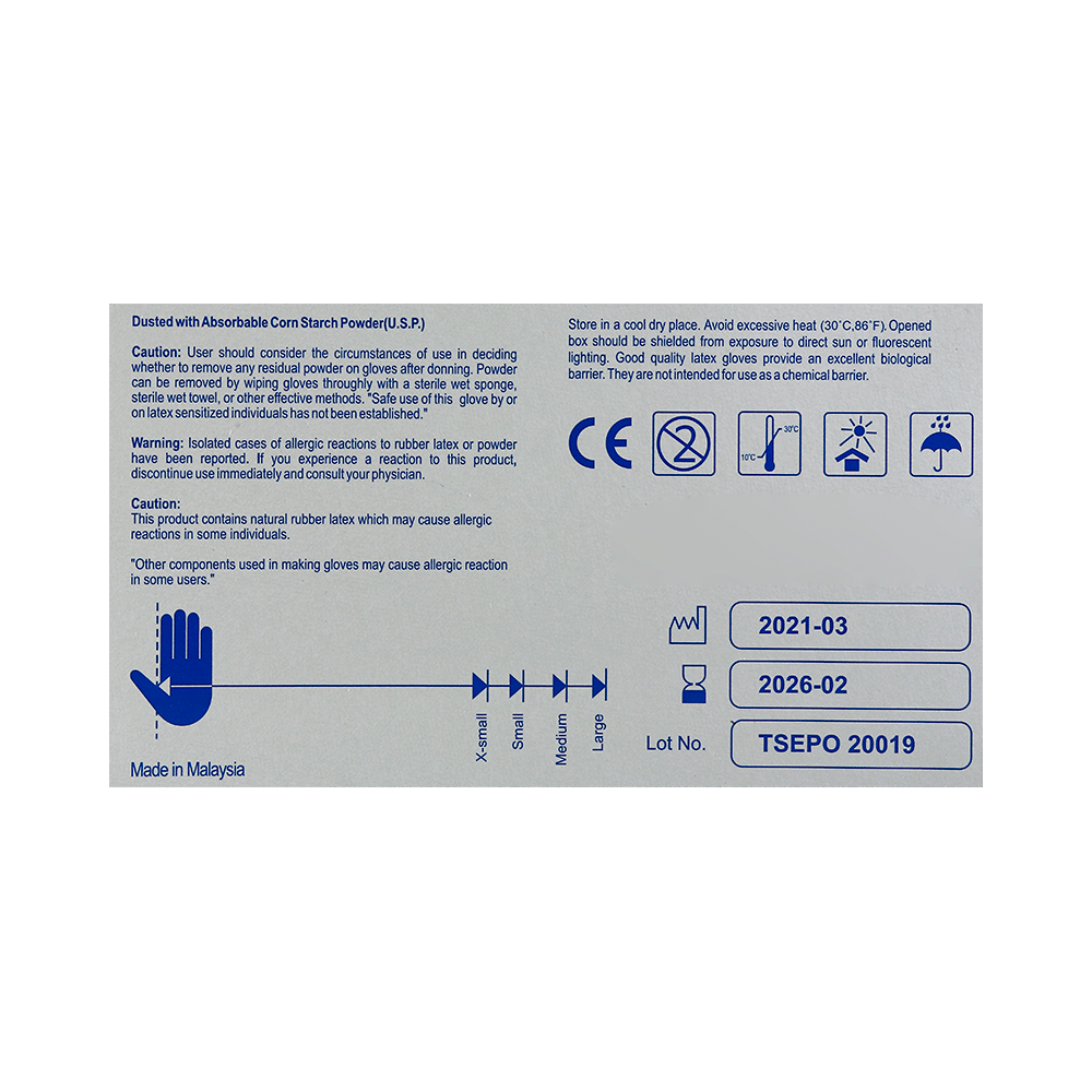 Secure Latex Medical Examinaton Glove Powdered Medium - Image 2
