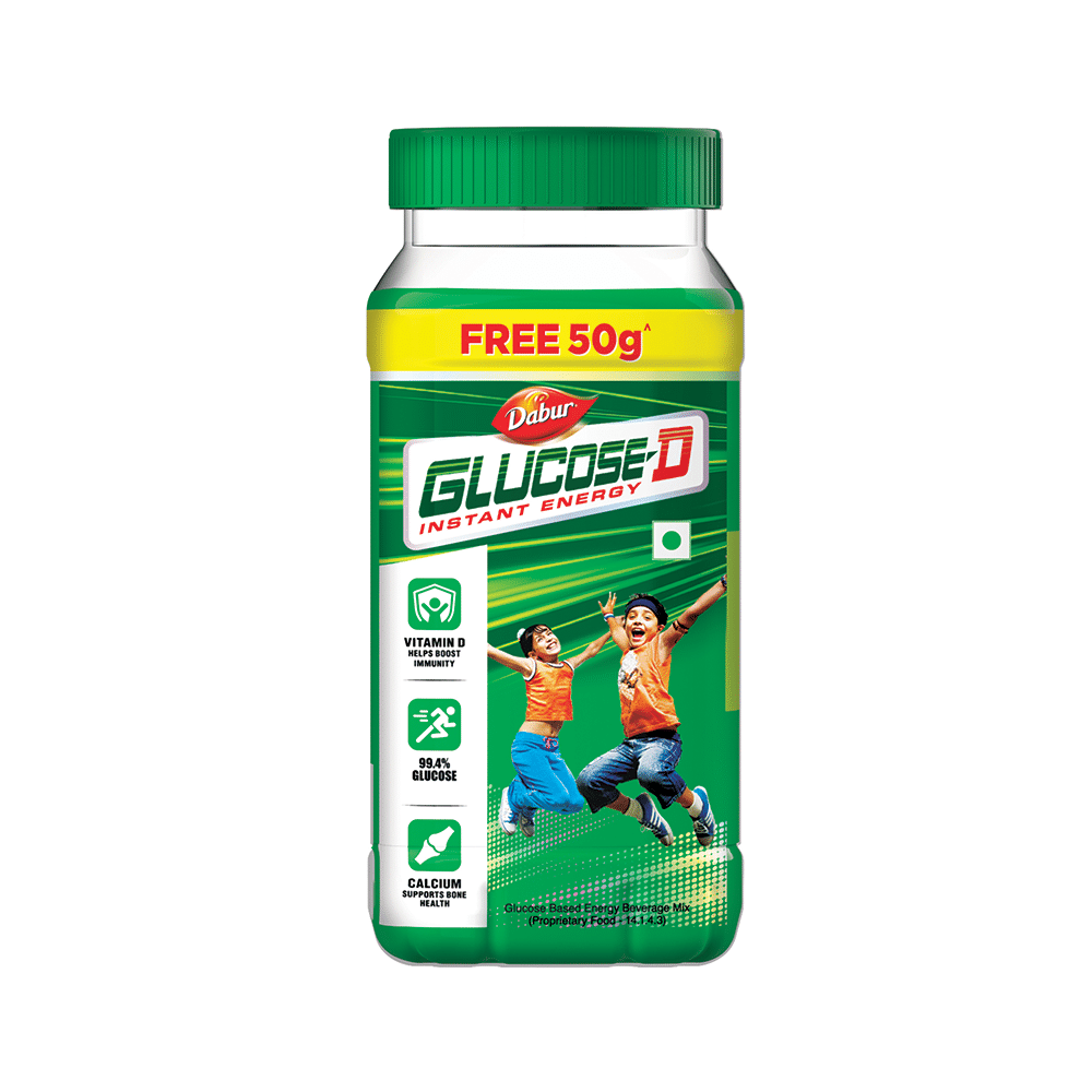 Dabur Glucose D Instant Energy with Calcium & Vitamin D | For Immunity & Bone Health | Powder