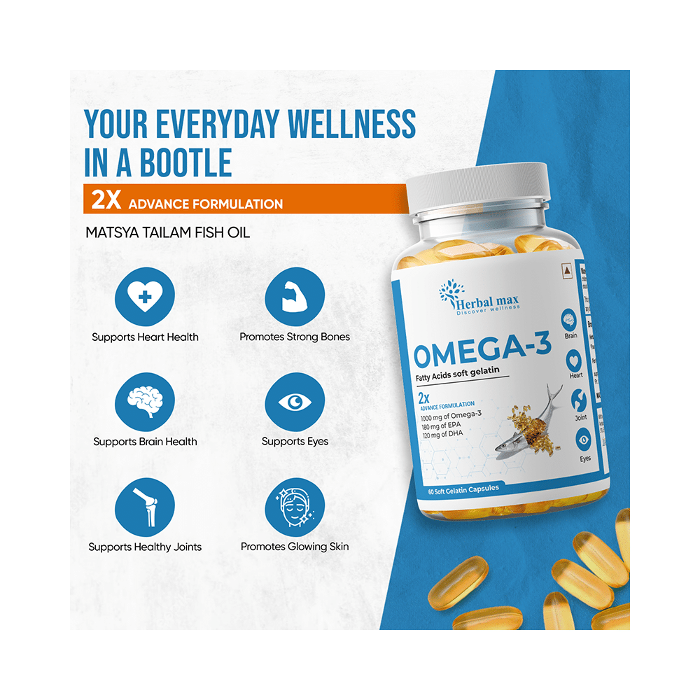 Herbal Max Omega-3 Soft Gelatin Capsule - Image 6