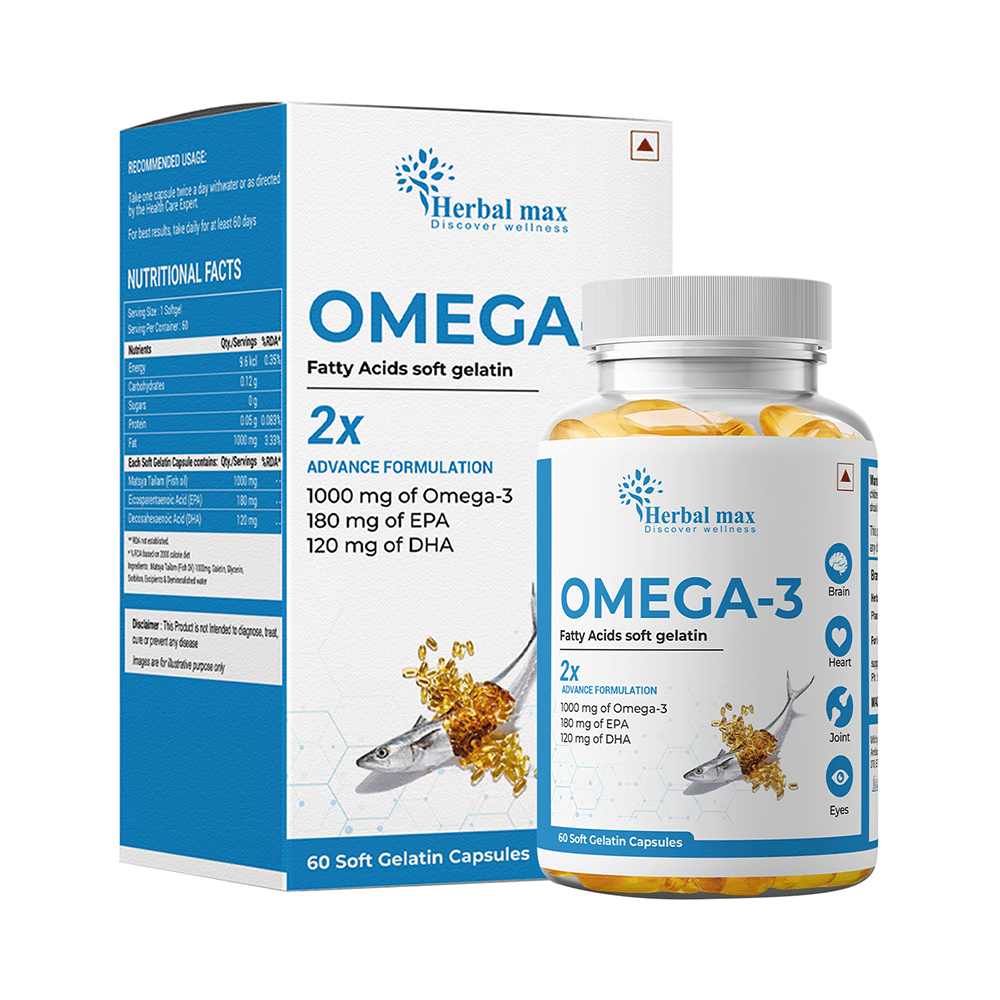 Herbal Max Omega-3 Soft Gelatin Capsule - Image 1