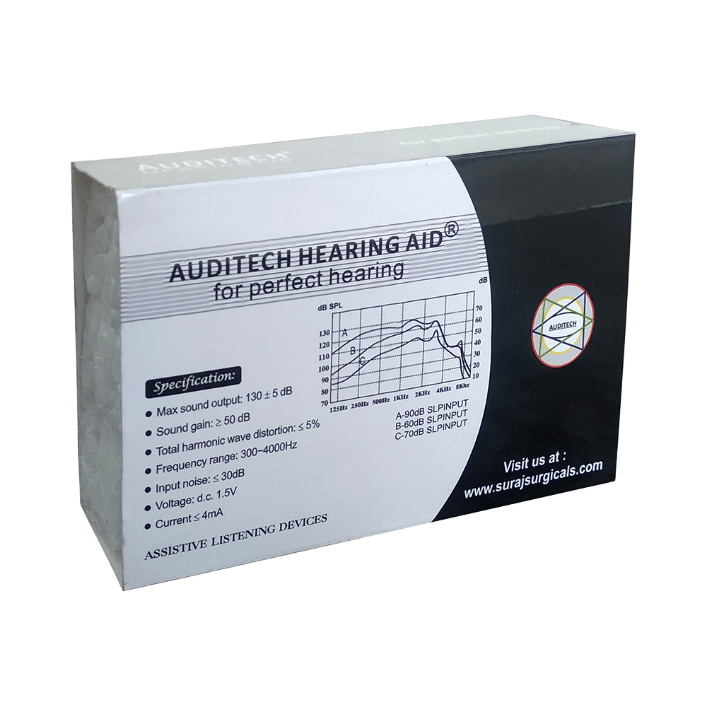 Auditech Rechargeable Pocket Model Hearing Aid for Both Ears with Charger Black - Image 4