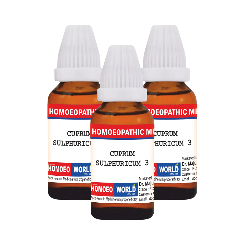 Dr. Majumder Homeo World Cuprum Sulphuricum Dilution (30ml Each) 3 CH - Image 1
