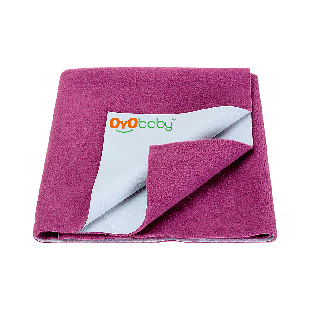 Oyo Baby Bed Protector Dry Sheet Single Bed Rani Pink - Image 1