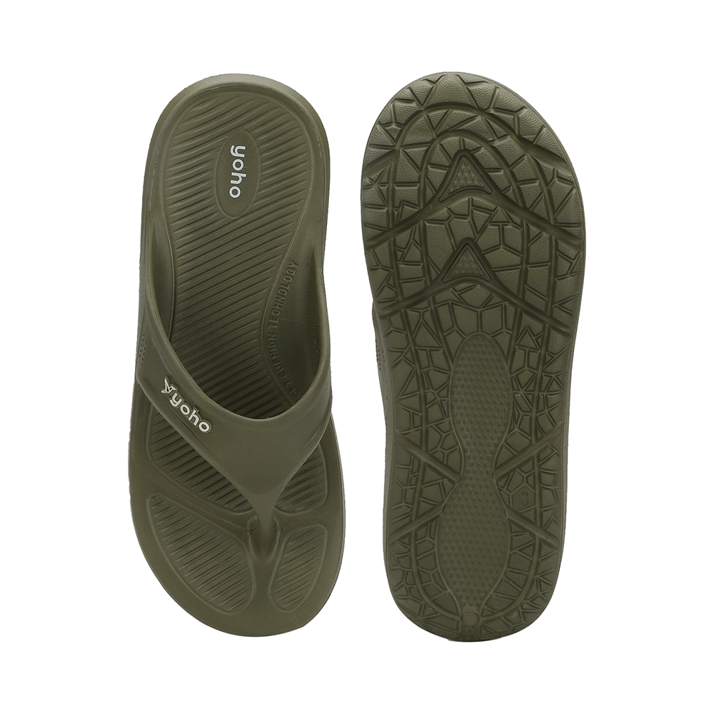 Yoho Lifestyle Acupressure Flip Flops for Men Olive Green 6 - Image 6