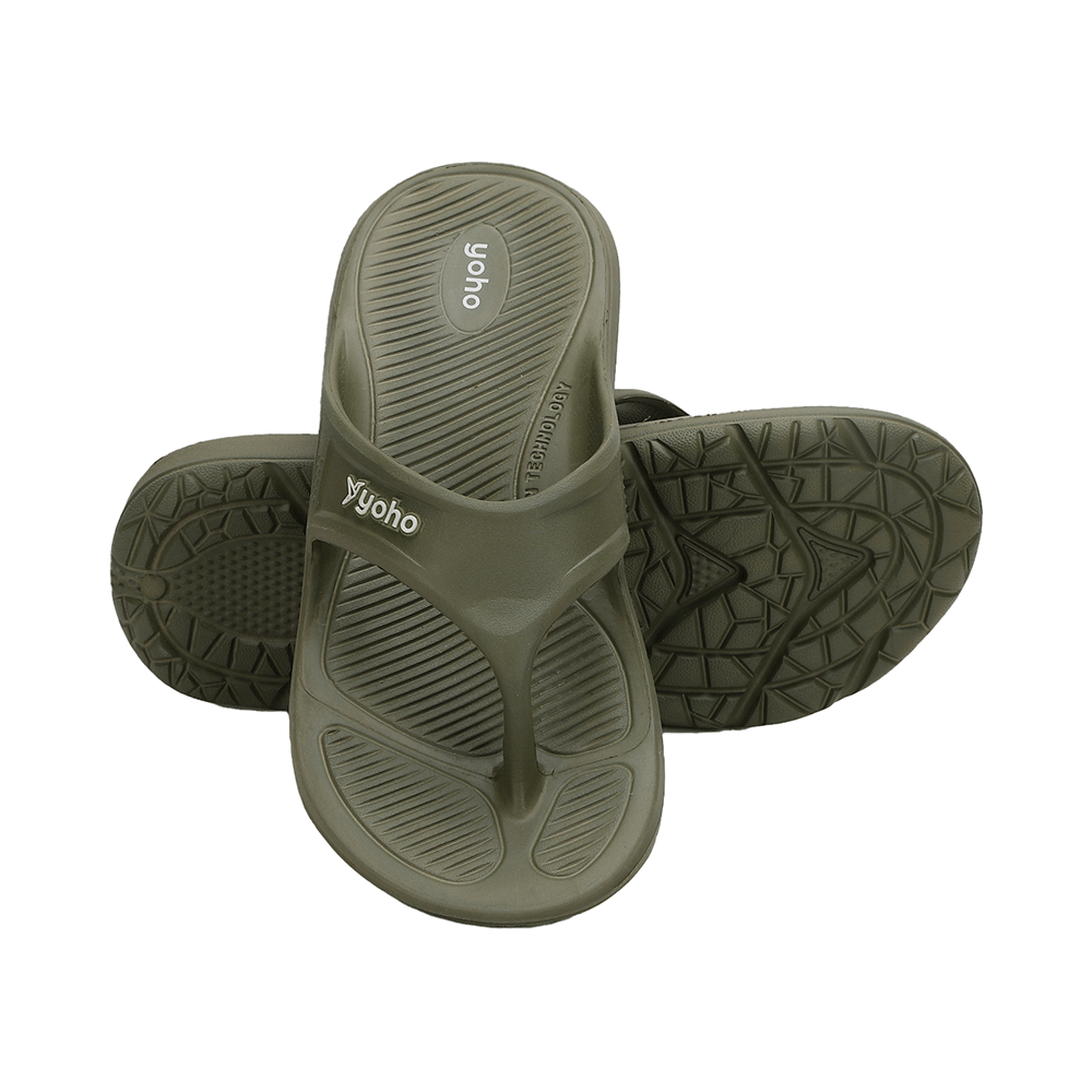 Yoho Lifestyle Acupressure Flip Flops for Men Olive Green 6 - Image 5