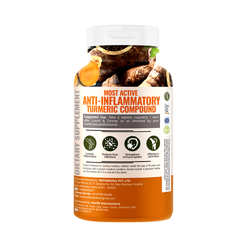 Nature Life Nutrition 95% Curcumin 1310mg (Curcumin C3+Bioperine) Vegetarian Tablet - Image 3