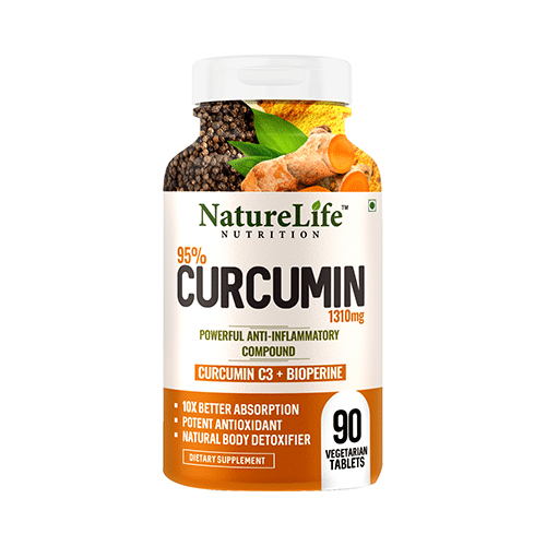 Nature Life Nutrition 95% Curcumin 1310mg (Curcumin C3+Bioperine) Vegetarian Tablet - Image 1