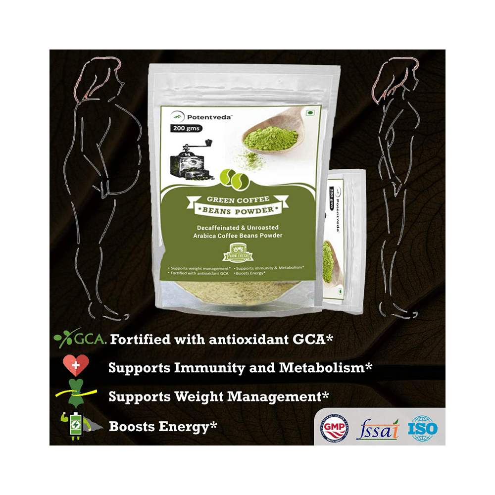 Potentveda Unroasted Arabica Green Coffee Beans Powder - Image 2