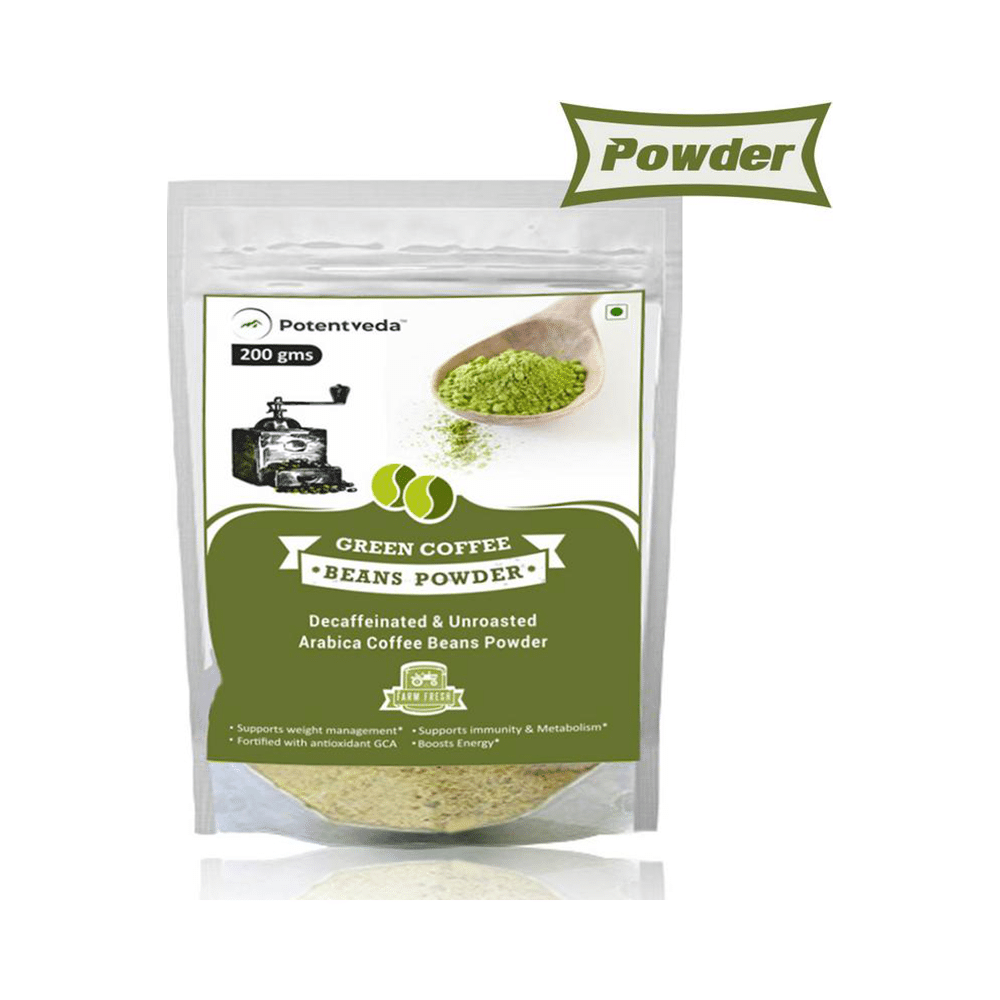 Potentveda Unroasted Arabica Green Coffee Beans Powder - Image 1
