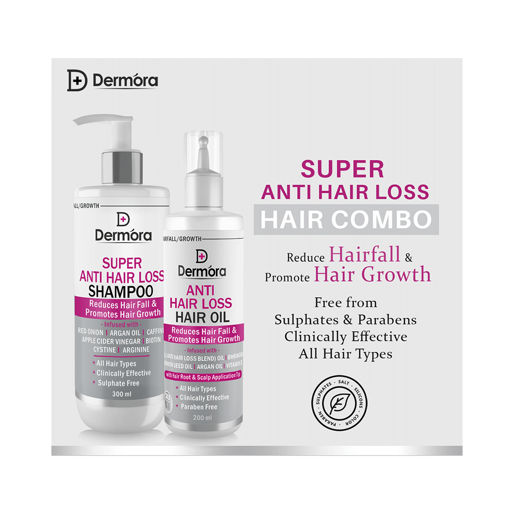 Dermora Combo Pack of Super Anti Hair Loss Shampoo 300ml and Anti Hair loss Hair Oil 200ml - Image 6