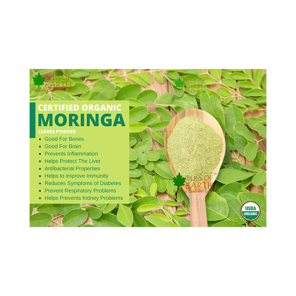 Bliss of Earth Certified Organic Moringa Leaves Powder - Image 2