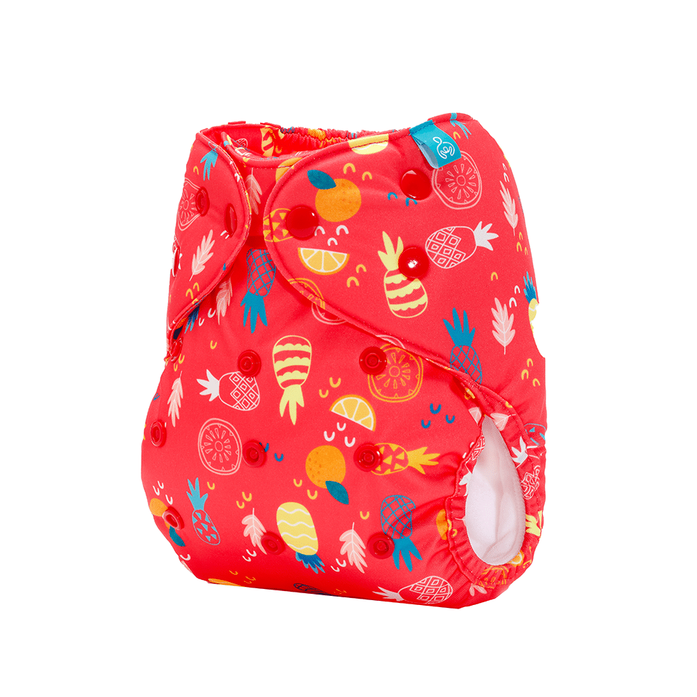 Bumberry Adjustable Reusable Cloth Pocket Diaper With 1 Three-Layer Microfiber Inserts for Babies Pineapple - Image 2