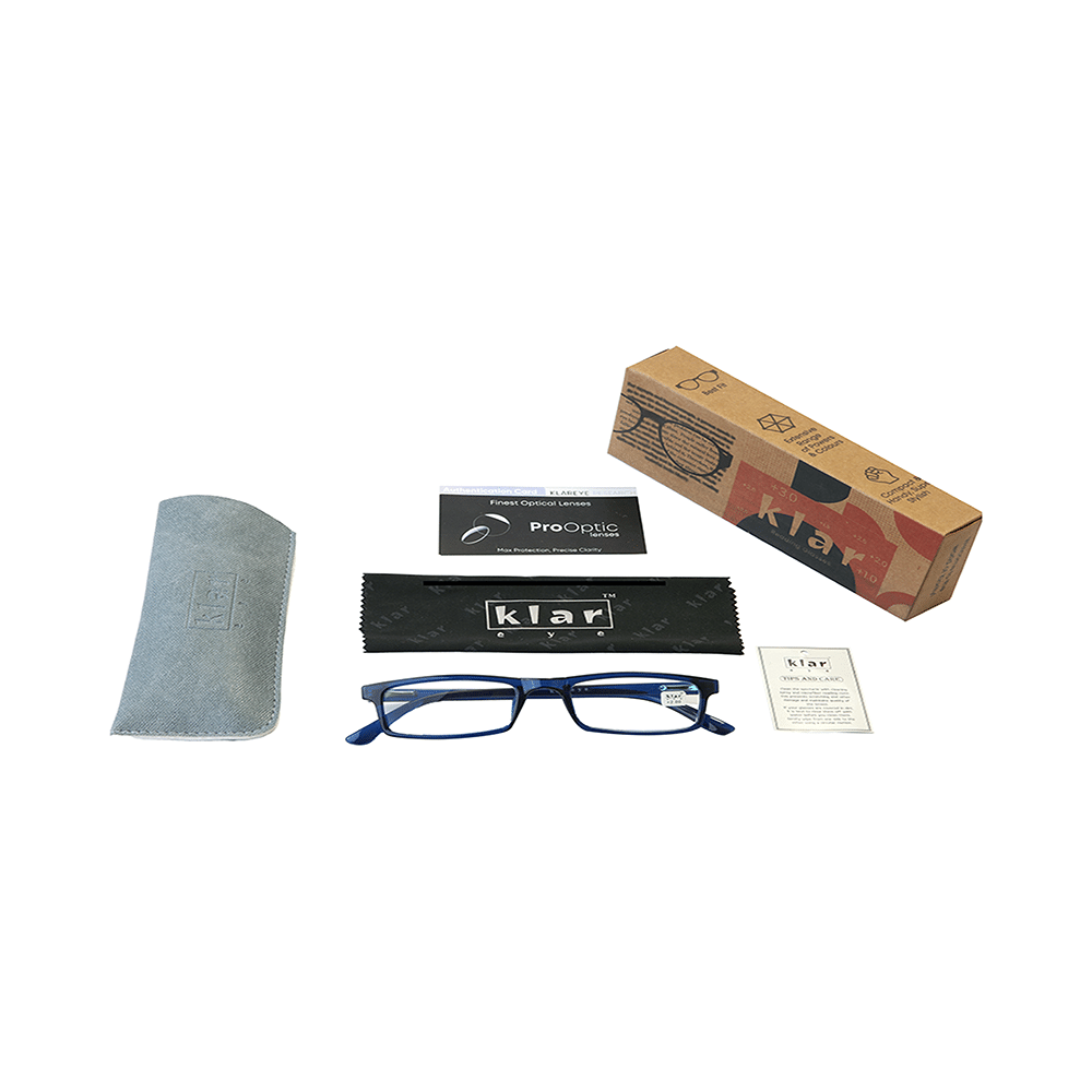 Klar Eye K 3021 Full Rim Rectangle Reading Glasses for Men and Women Blue Optical Power +2.25 - Image 4