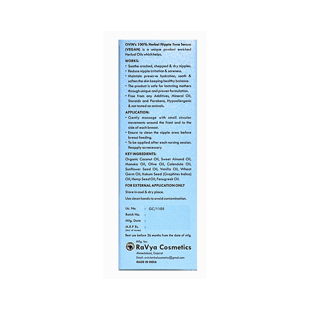 Ovin Herbal Nipple Tone Serum Oil for Soothing Dry, Itchy, Chapped & Sore Nipples - Image 3