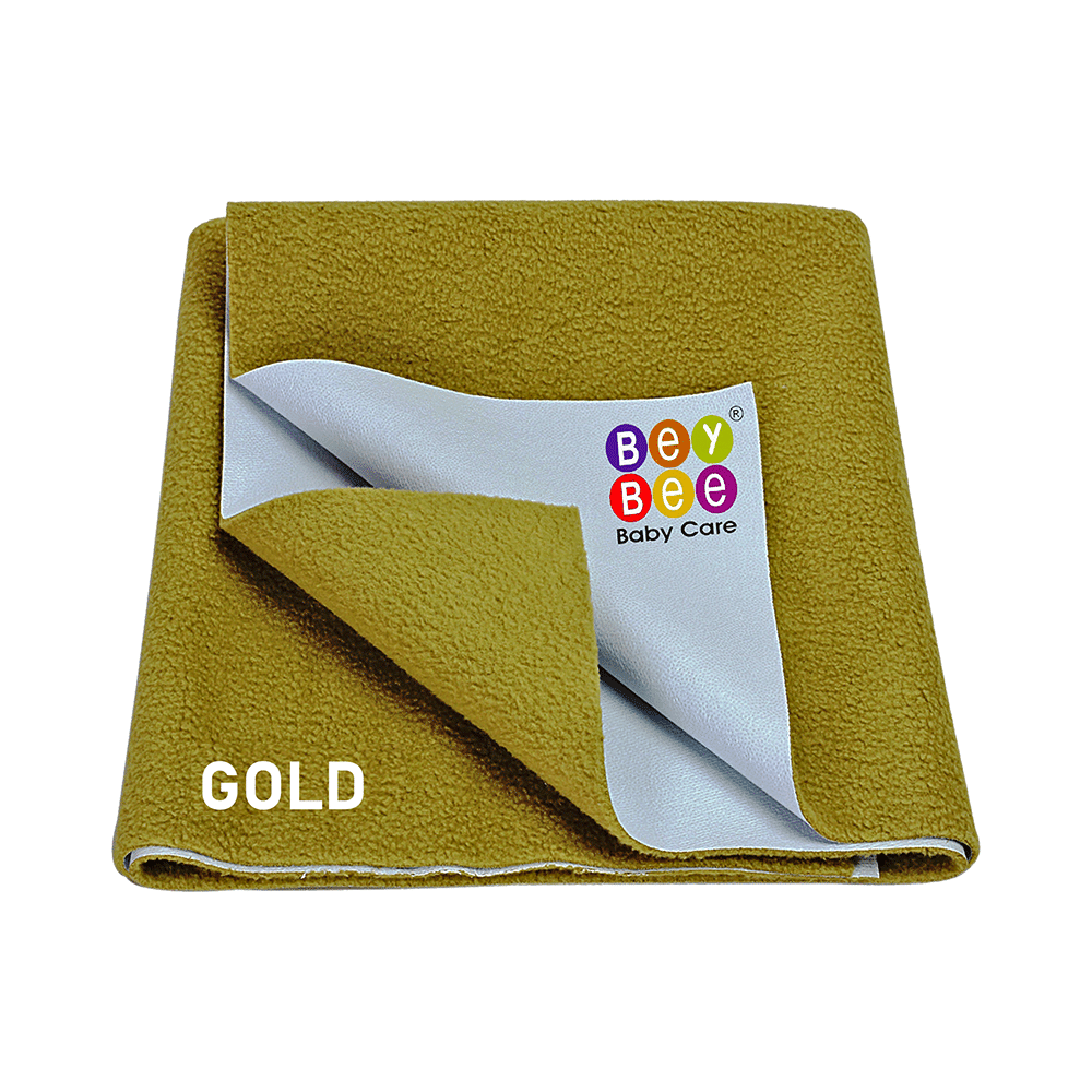 Bey Bee Waterproof Baby Bed Protector Dry Sheet for Toddlers (100cm X 70cm) Medium Golden - Image 1