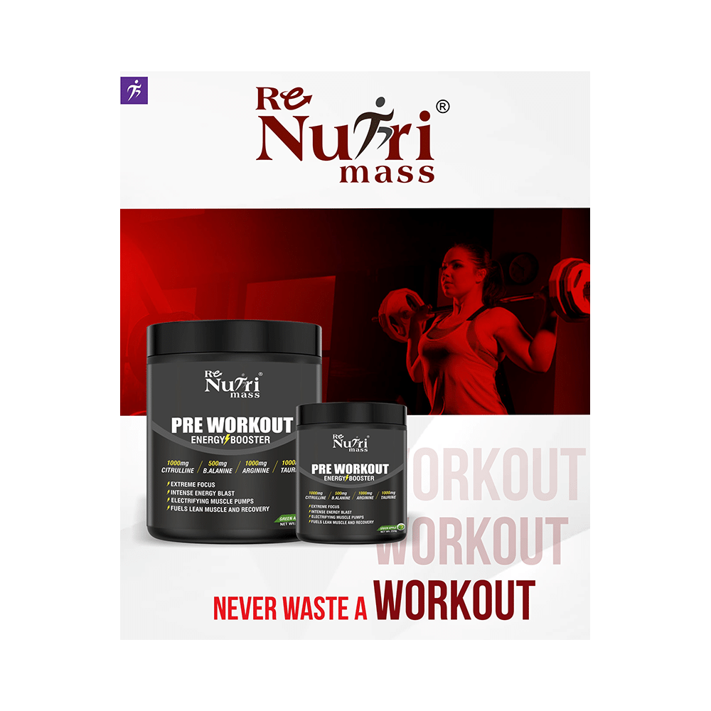 Re Nutri Mass Pre Workout Energy Booster Green Apple - Image 4