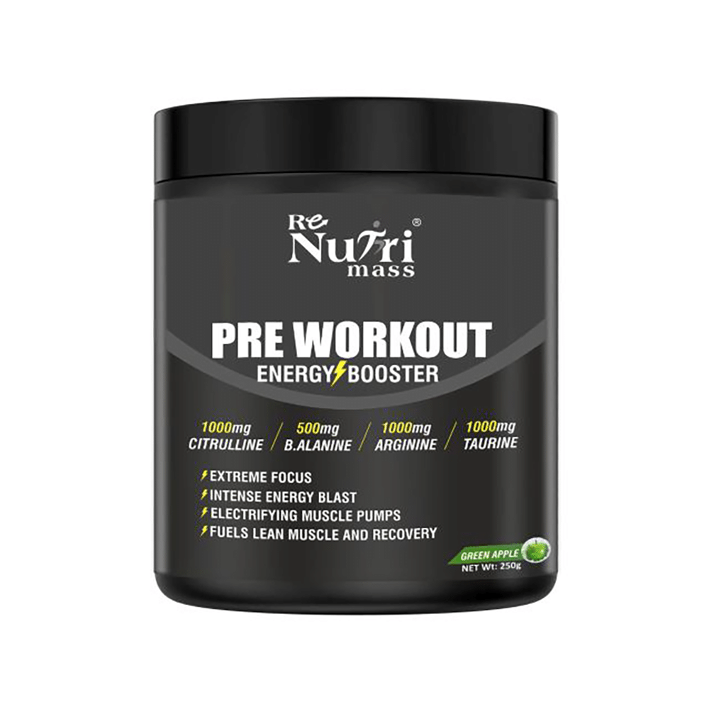 Re Nutri Mass Pre Workout Energy Booster Green Apple