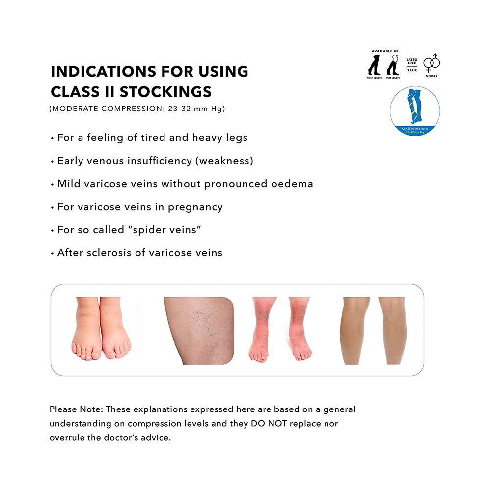 Sorgen Classique (Lycra) Class II Knee Length Medical Compression Stockings for Varicose Veins Small Beige - Image 7