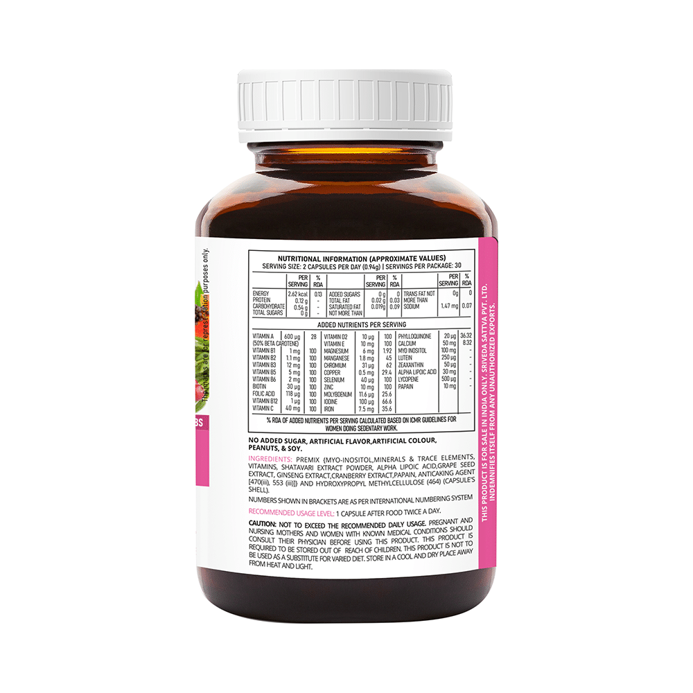 Sri Sri Tattva Supasupp upaSupp She's Active - Multivitamin For Women, Daily Nourishment Vegetarian Capsule - Image 2