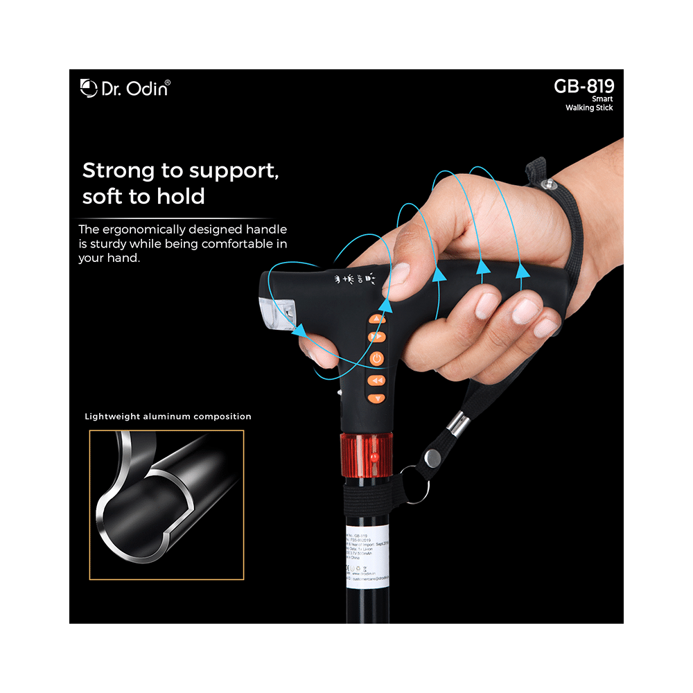 Dr. Odin Foldable Smart Walking Stick With LED Flashlight and Alarm Buzzer - Image 4