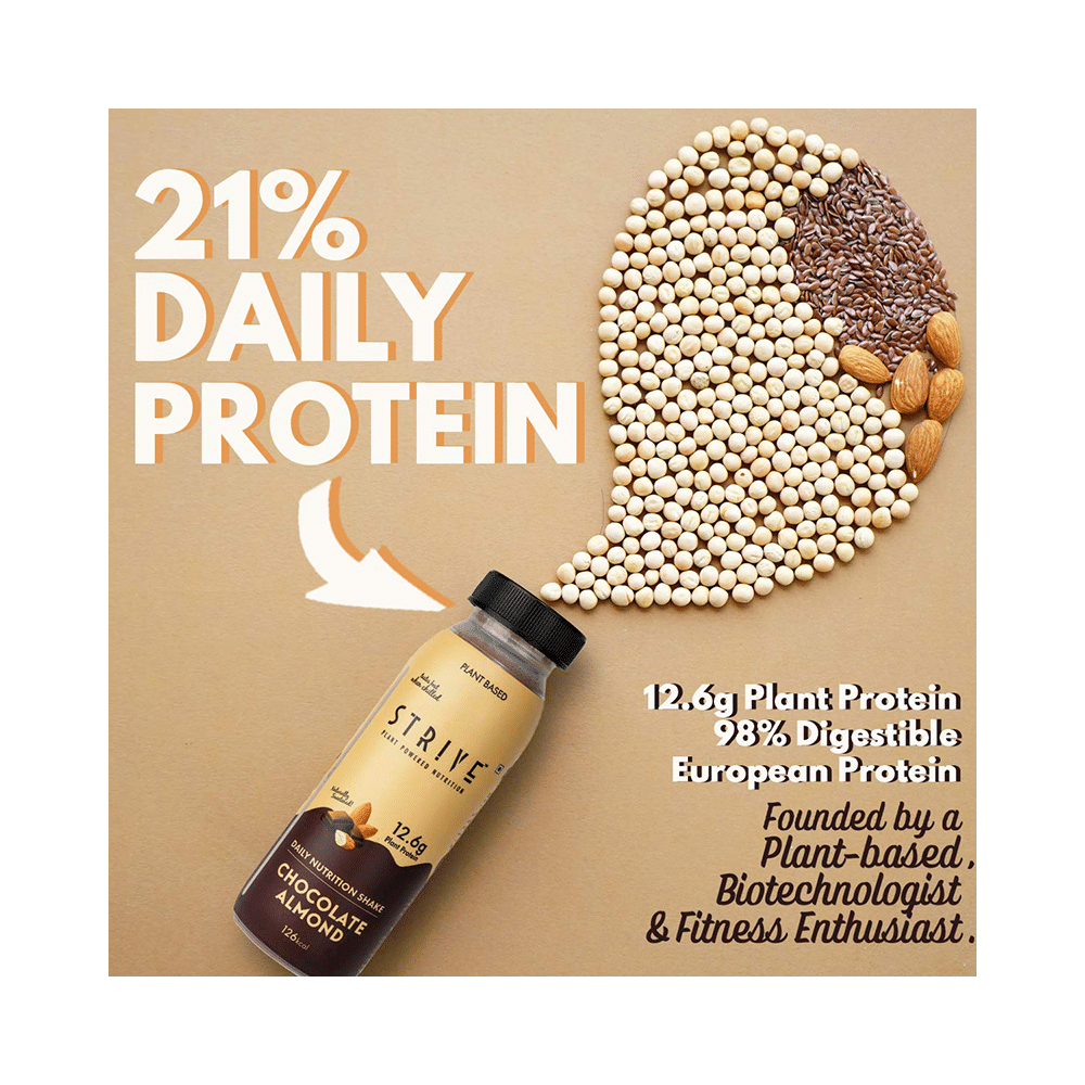 Strive Daily Nutrition Protein Shake (200ml Each) Chocolate Almond - Image 2