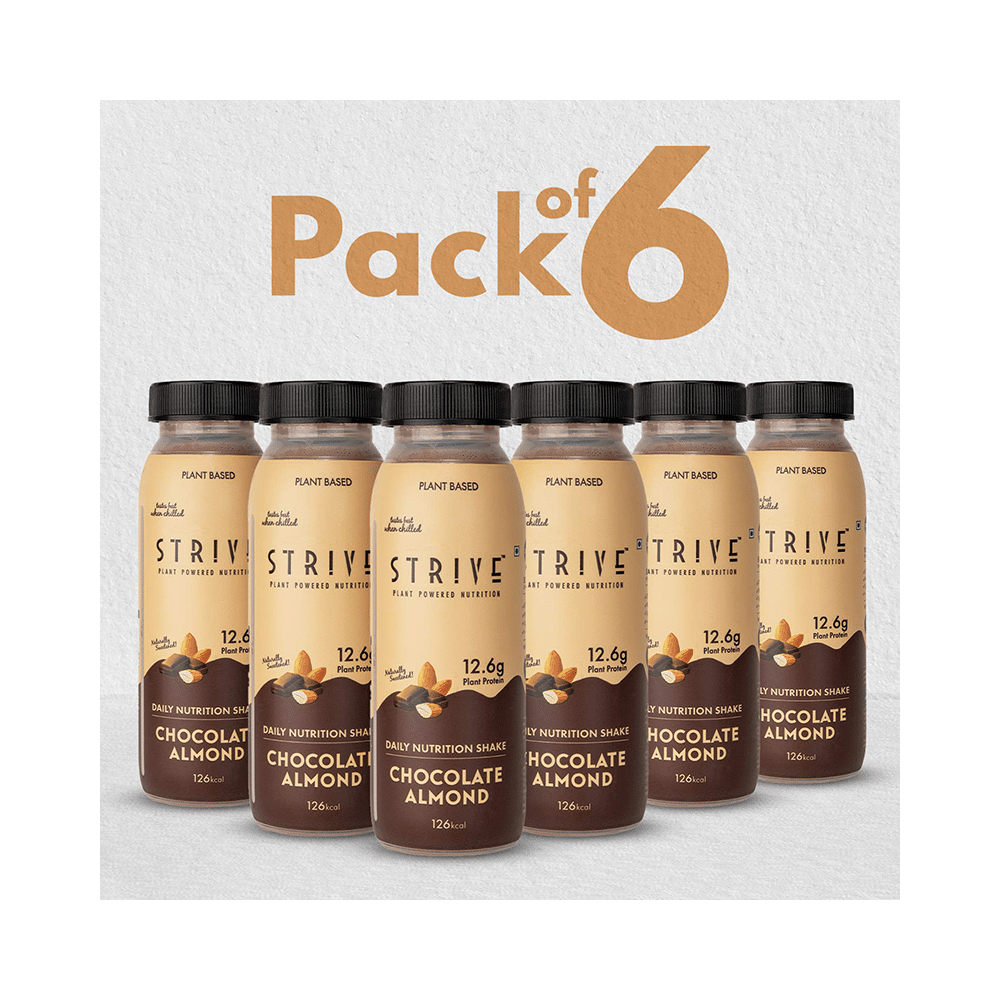 Strive Daily Nutrition Protein Shake (200ml Each) Chocolate Almond - Image 1